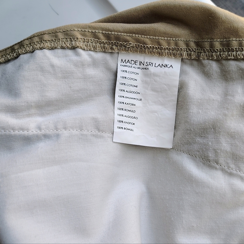 Club Monaco Pleated Cotton Twill Wide Leg high-rise khaki trousers sz 12. - Picture 13 of 17